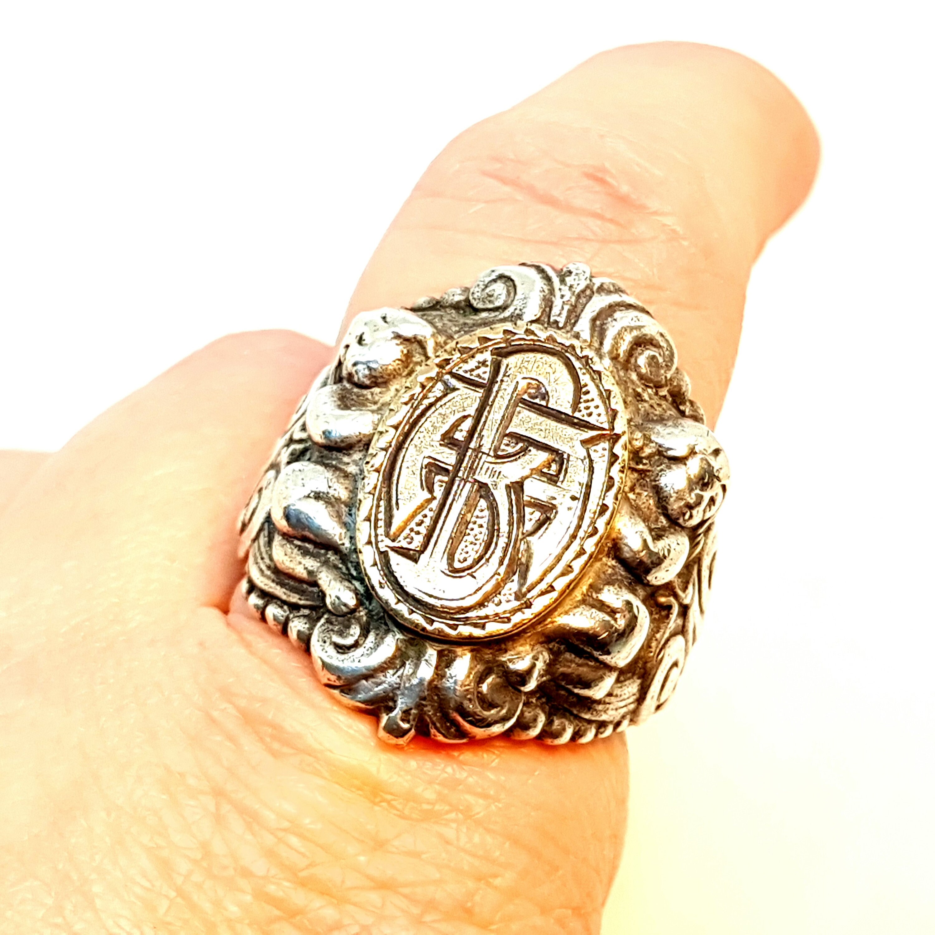 Mens Ring Antique Men's Ring in Silver 925 and Etsy
