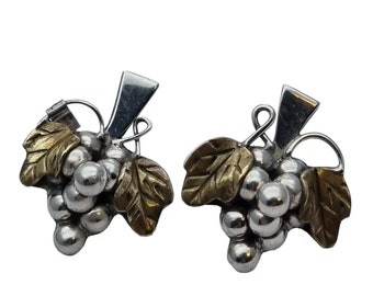 Orecchini in argento con grappolo d'uva da donna, gioiello Boho, argento sterling, gioielli vintage e antichi.