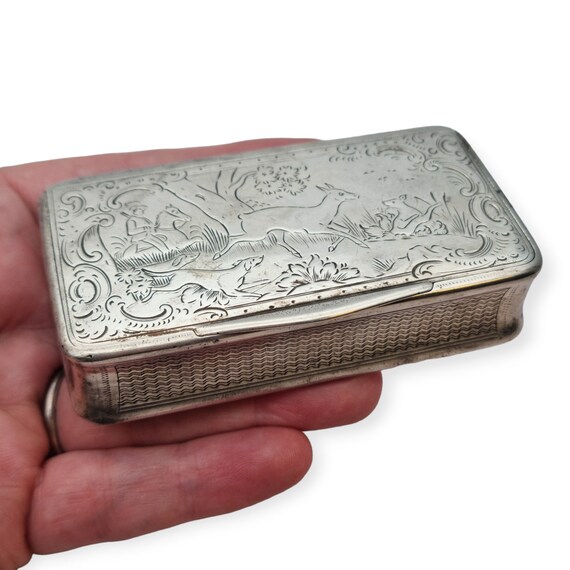 Antique and Rare Austrian Solid Silver Snuff Box … - image 5