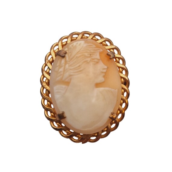 Antique Carved Shell Cameo Brooch for Women, Hand… - image 9