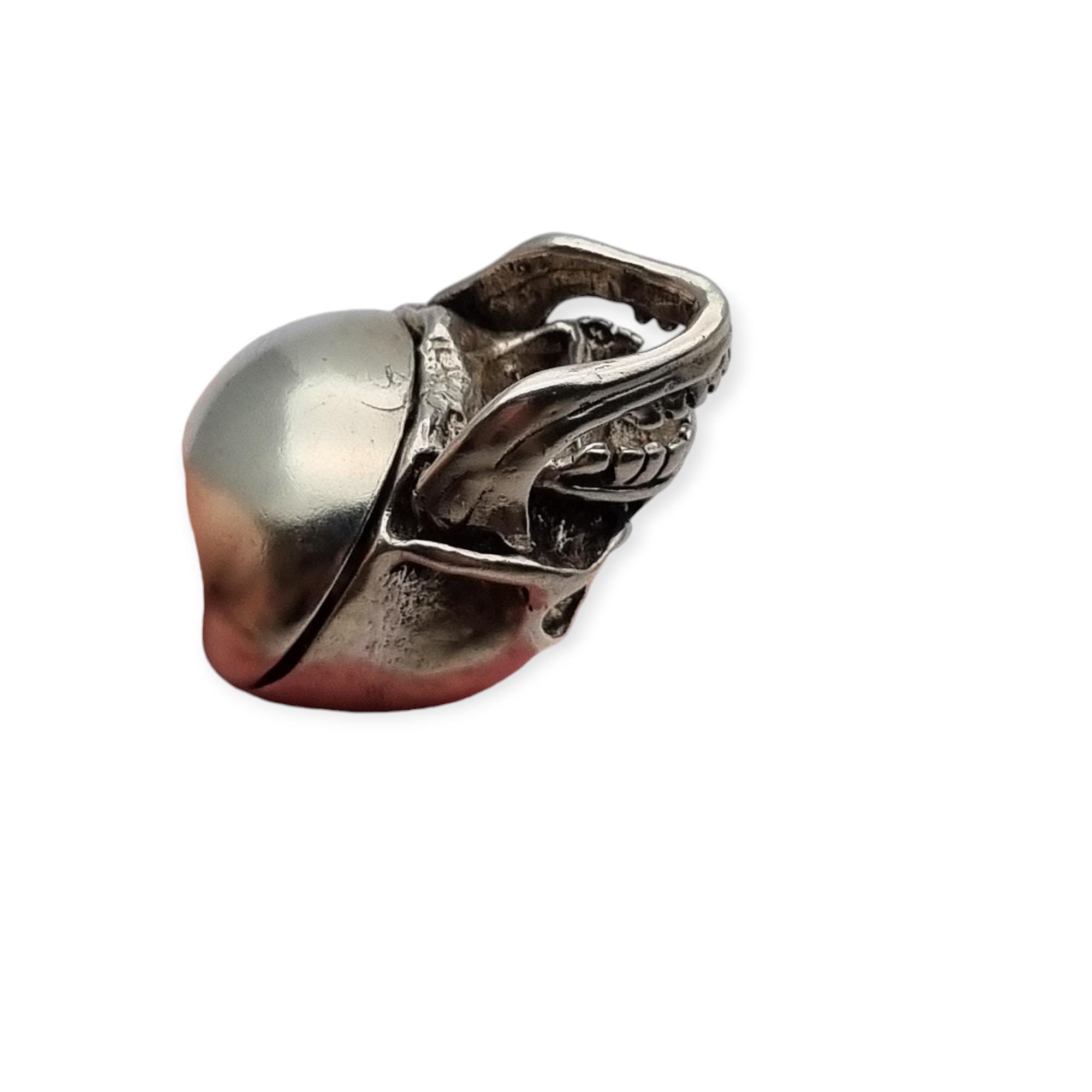 Rare Vintage Skull Pendant, Silver Skull Box With Rare Vintage Skull Pendant, Silver Skull Box With