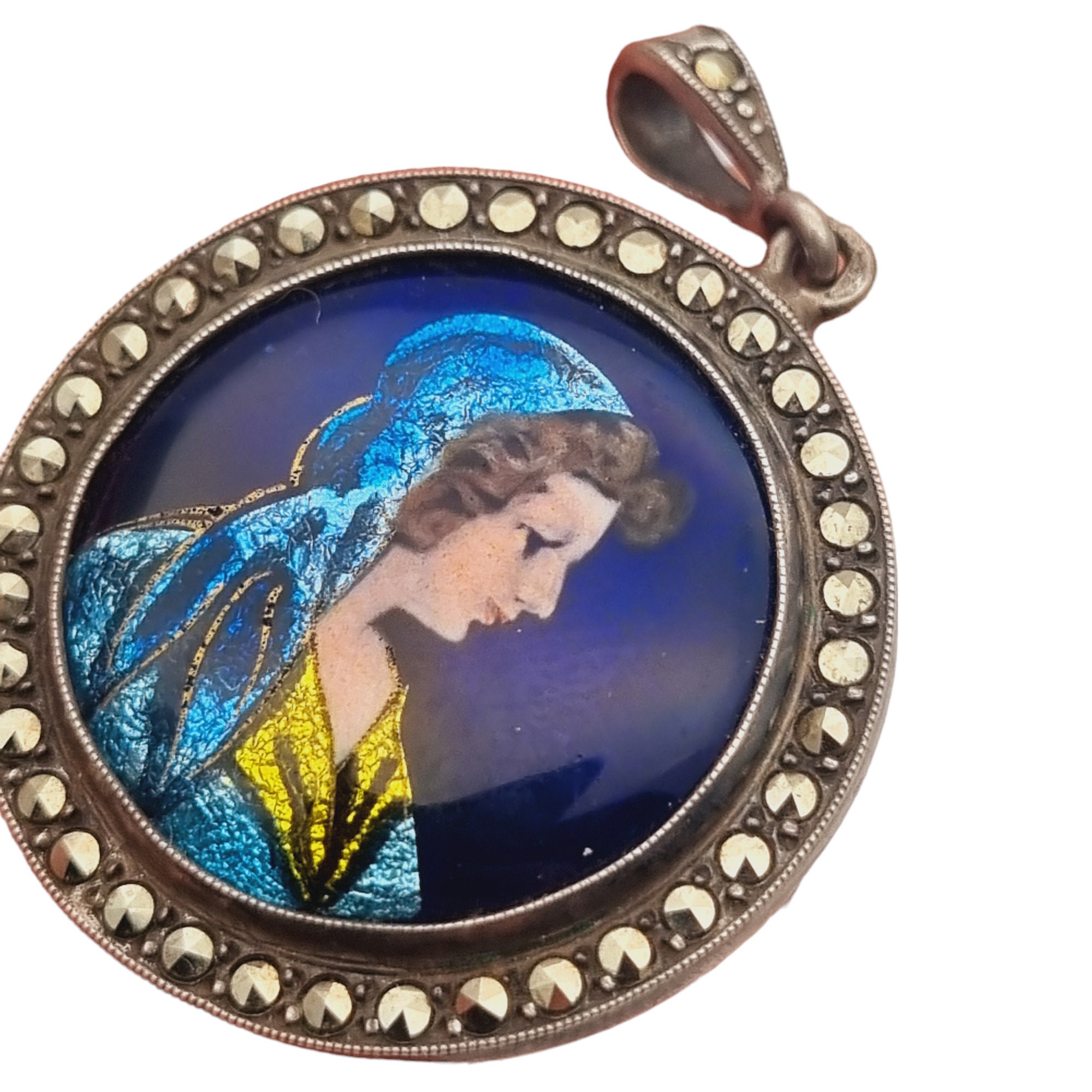 Pendentif Vintage En émail Rouge Limoges - Occasion - Bijou Français émaillé
