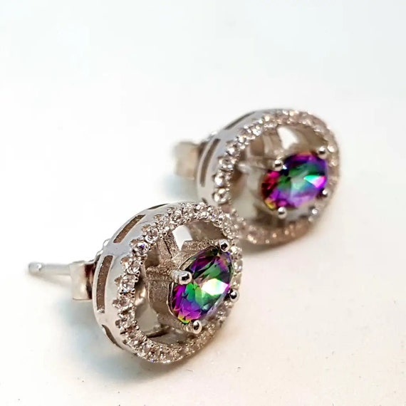 Silver earrings, sparkly stud earrings, glitter e… - image 5