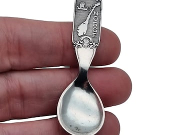 Norwegian Silver Spoon, Norge, 830 Silver, Souvenir Spoon, Circa