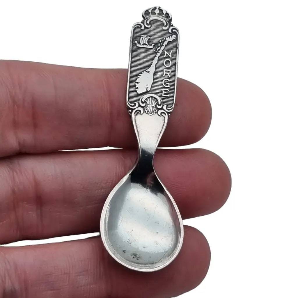 銀製　NORWAY スプーン　シルバー830 Norwegian Silver Spoon, Norge, 830 Silver, Souvenir Spoon