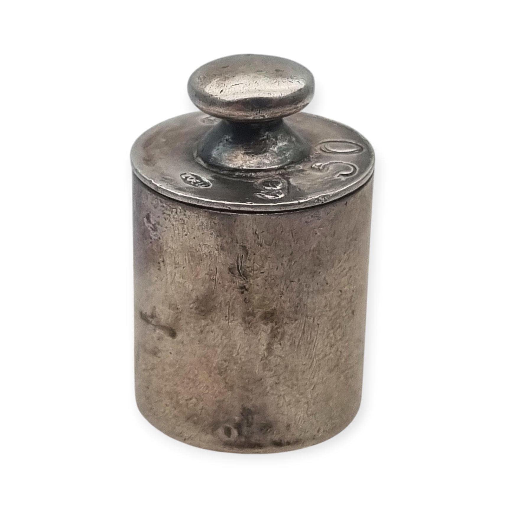 Rare Antique 800 Silver Scale Box with "9 50" and "Fidoz", Collector's Item. Retro gifts for collectors, Antique and Vintage jewelry.