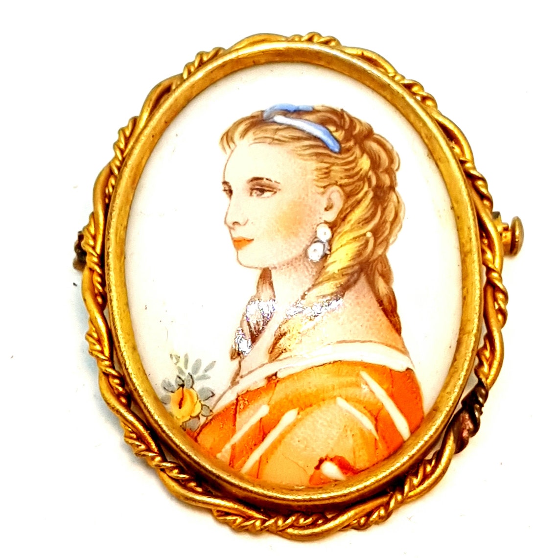 Vintage Brooch/limoge Brooch/french Broochlimoge Porcelain Etsy