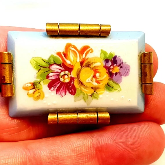 Vintage Limoge brooch, French jewelry for women, … - image 2