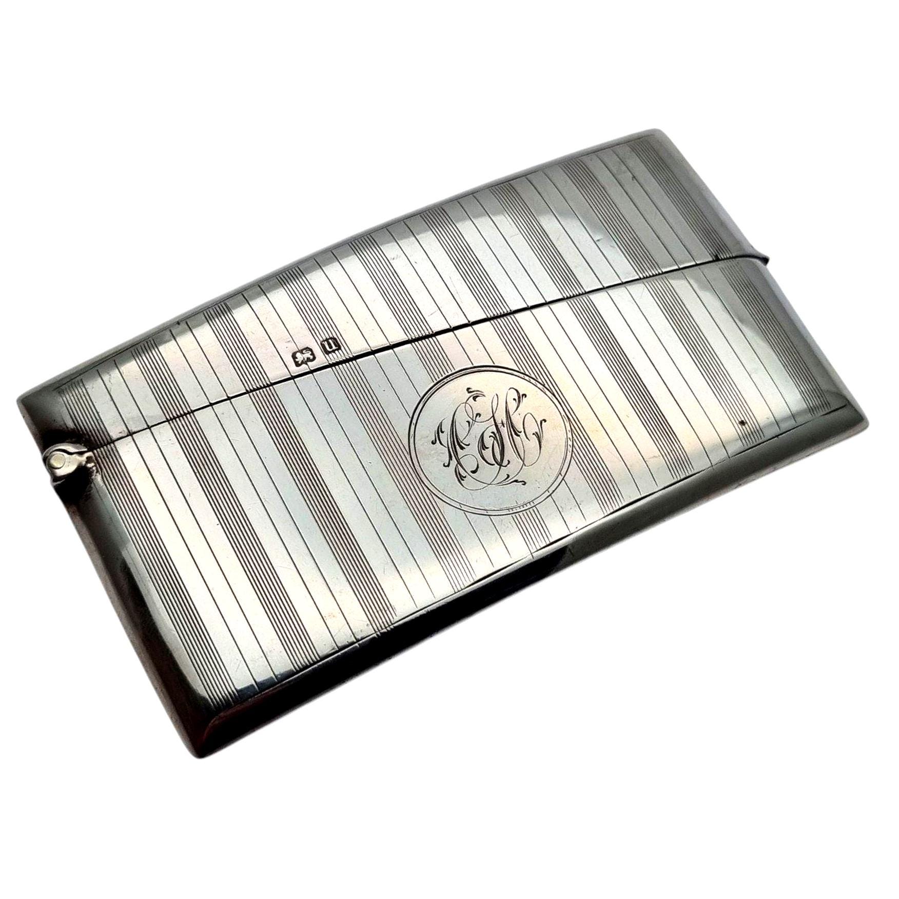 Antique Art Deco Silver Card Holder, WHS, William Henry Sparrow