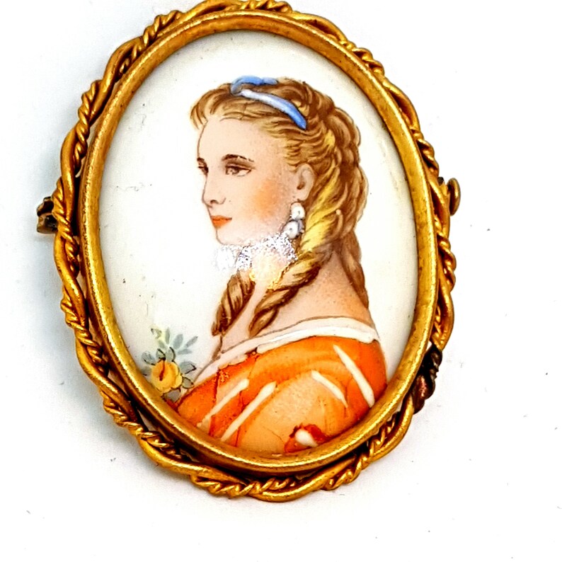 Vintage Brooch/limoge Brooch/french Broochlimoge Porcelain Etsy