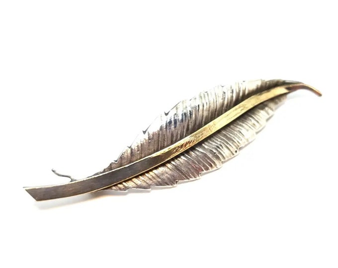 Broche Vintage élégante En Forme De Feuille Argentée - Bijou Fantaisie Femme