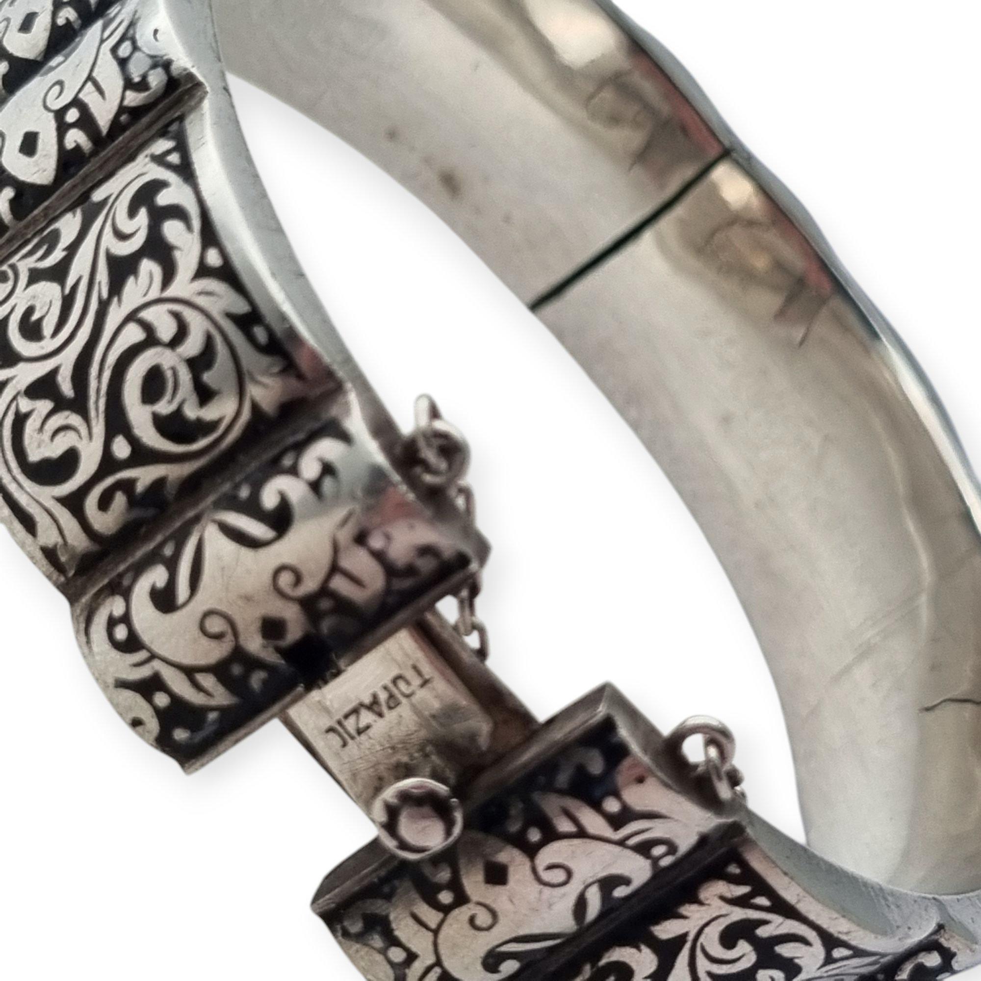 Bracelet En Argent Massif Vintage - Style Rétro Authentique - Occasion