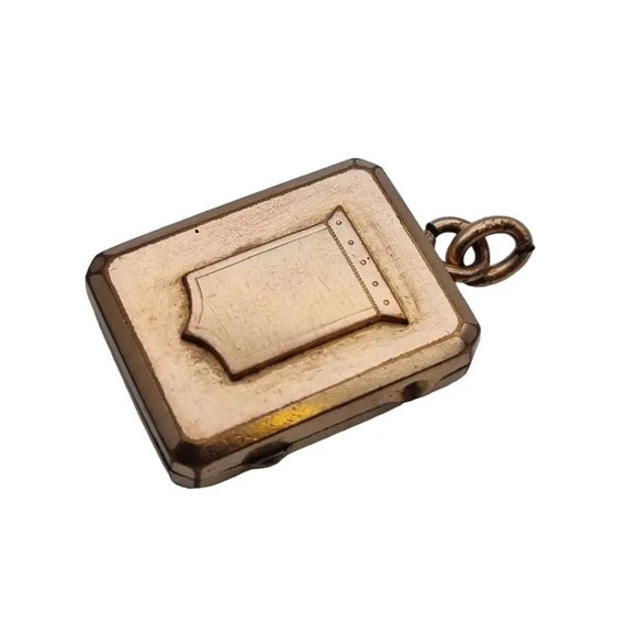 Shield locket, Victorian Rectangular Medallion Pe… - image 4