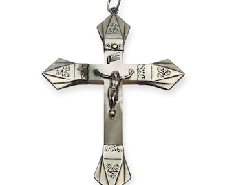 Vieux Pendentif Médaille Art Déco – Plaqué Or – Breloque Vintage Chic
