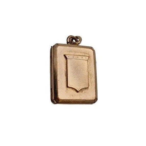 Shield locket, Victorian Rectangular Medallion Pe… - image 2