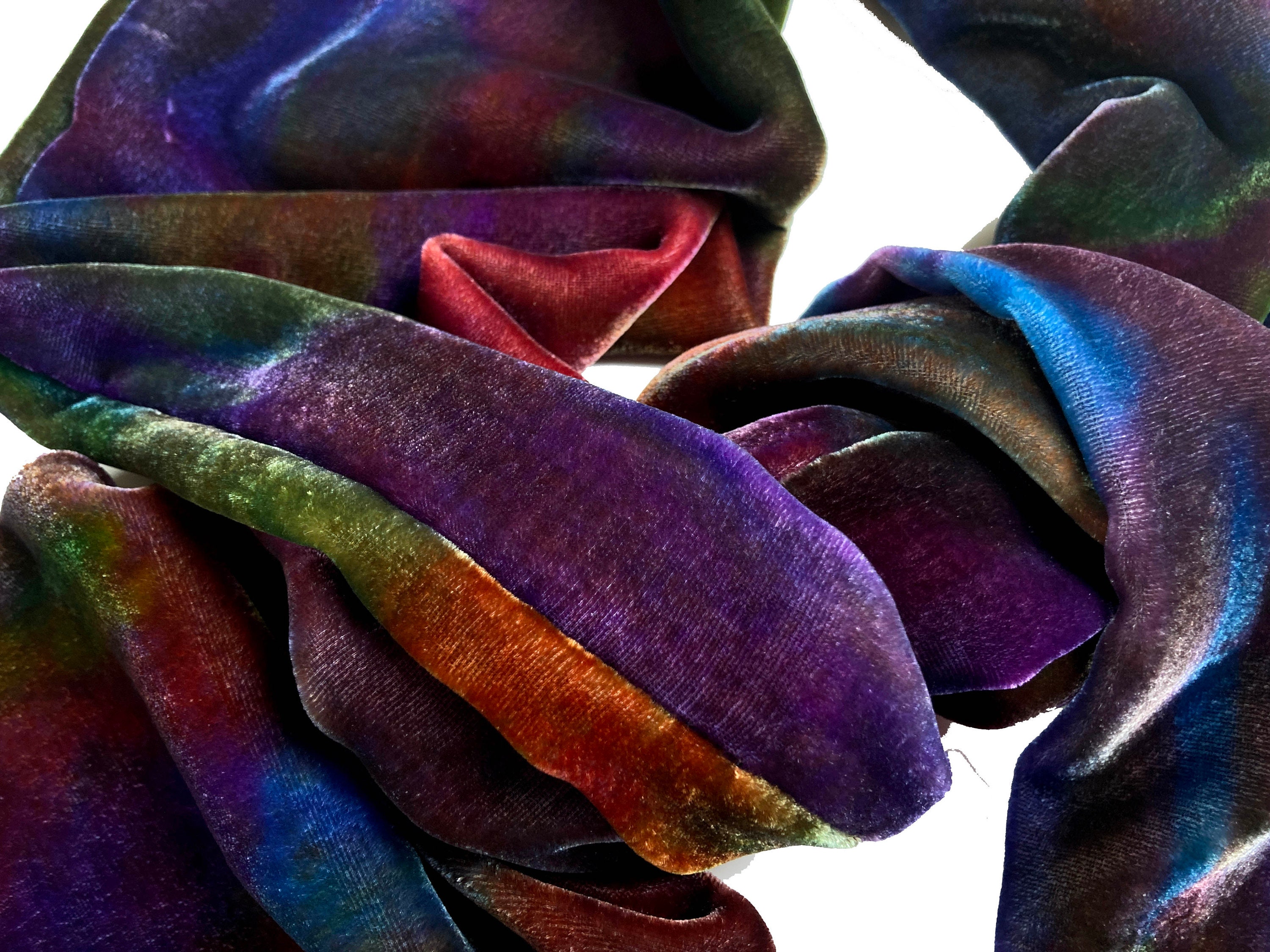 Handmade velvet scarf Scarf of Many Colours Etsy