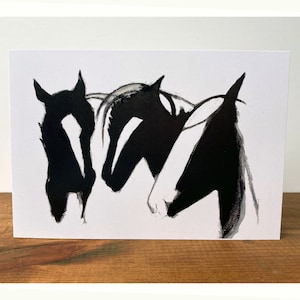Pied Patterns Equestrian Greetings Card
