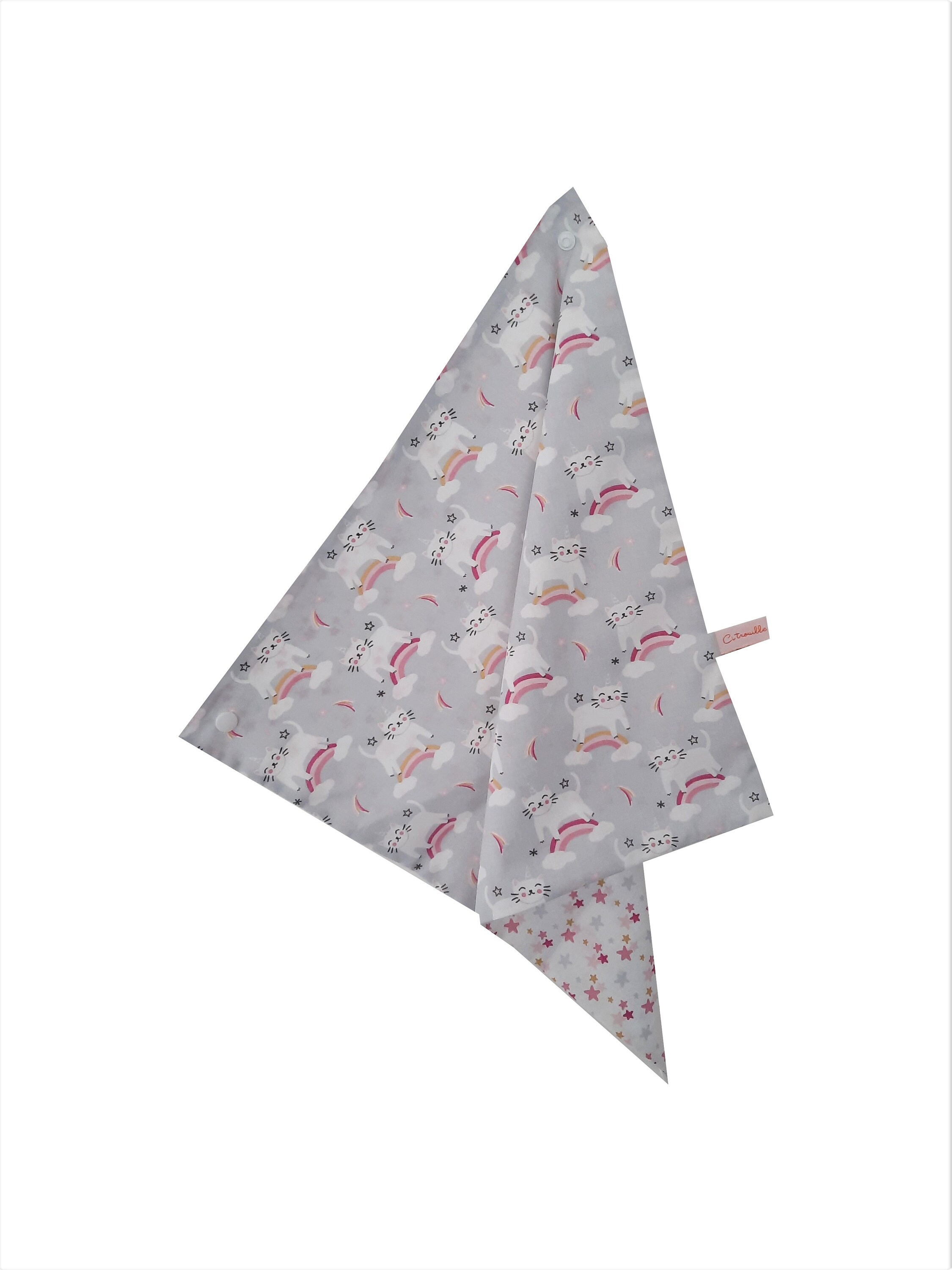 Serviette de Table Enfant Chats Licornes avec Attache Pression