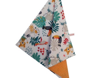 Children's napkin "Jungle" with snap fastener, 4 colors to choose from