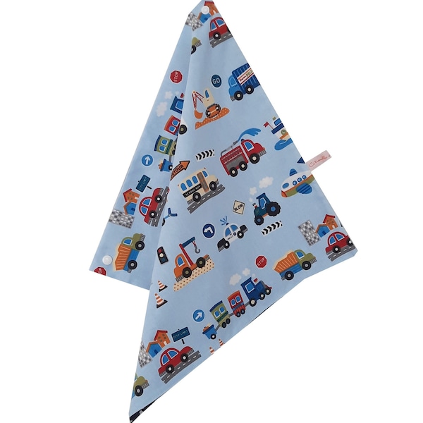 Serviette de table enfant " Camions de pompiers " avec attache pression, 3 imprimés au choix