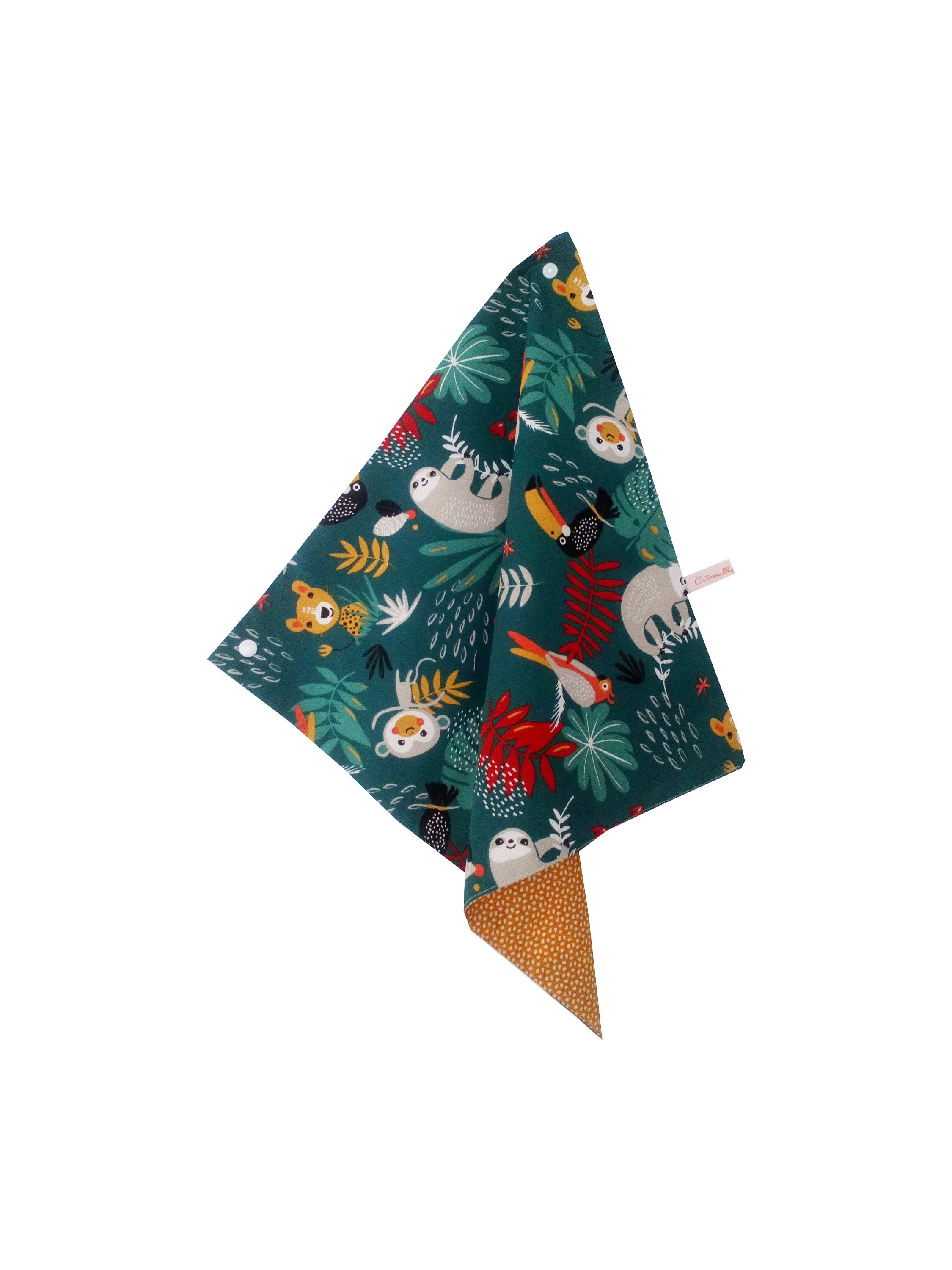 Serviette de Table Enfant Jungle avec Attache Pression