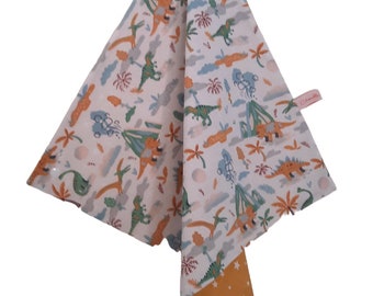 Children's napkin "Dinosaurs and volcanoes" with snap fastener, 3 prints to choose from