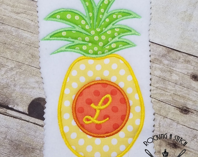 RS 564 Pineapple applique circle monogram