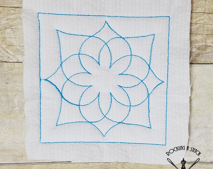 RS 542 Starflower quilting square