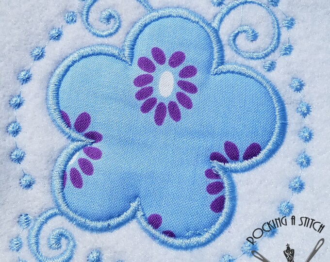 RS 872 Flower Swirls and dots monogram