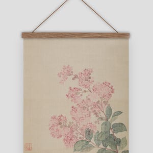 Chinese tapestry wall hanging, japanese tapestry, botanical tapestry, hydrangea wall art, hanging canvas wall art, chinese tapestry wall art