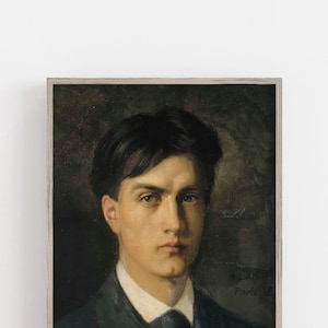 Vintage portrait print,  Vintage portriat of a man,  Vintage art, vintage poster portrait art, portrait paiting, antique farmhouse decor