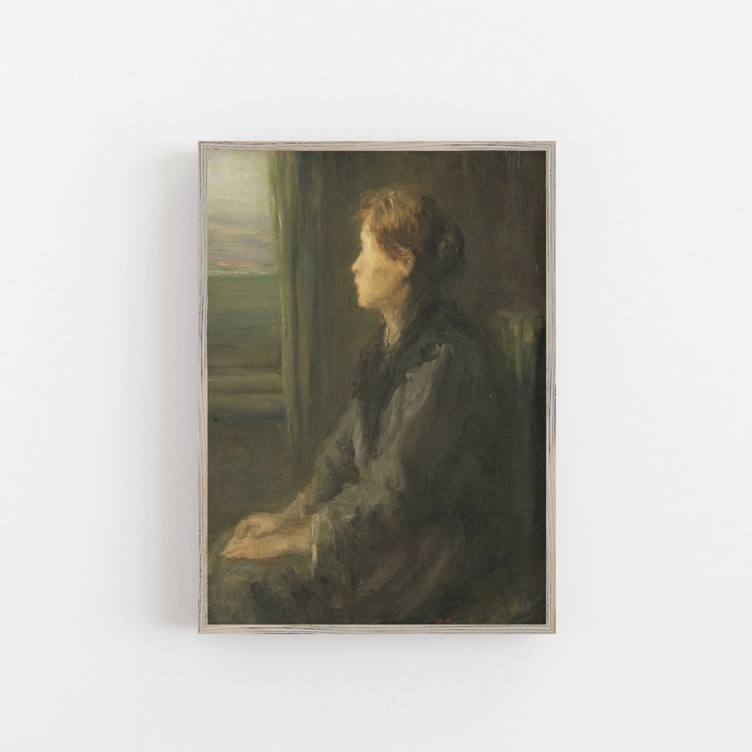 Vintage Oil Portrait Print, Vintage Portrait Poster, Vintage Portriat