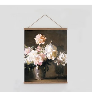 Peony wall art,  Pink peonies flowers, pink flower painting, pink flower wall art, Vintage floral wall art, peony flower art, pink peony art