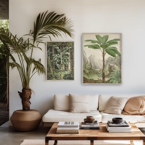 Palm tree wall hanging featuring a tropical palm tree from the Seychelles in a tropical forest