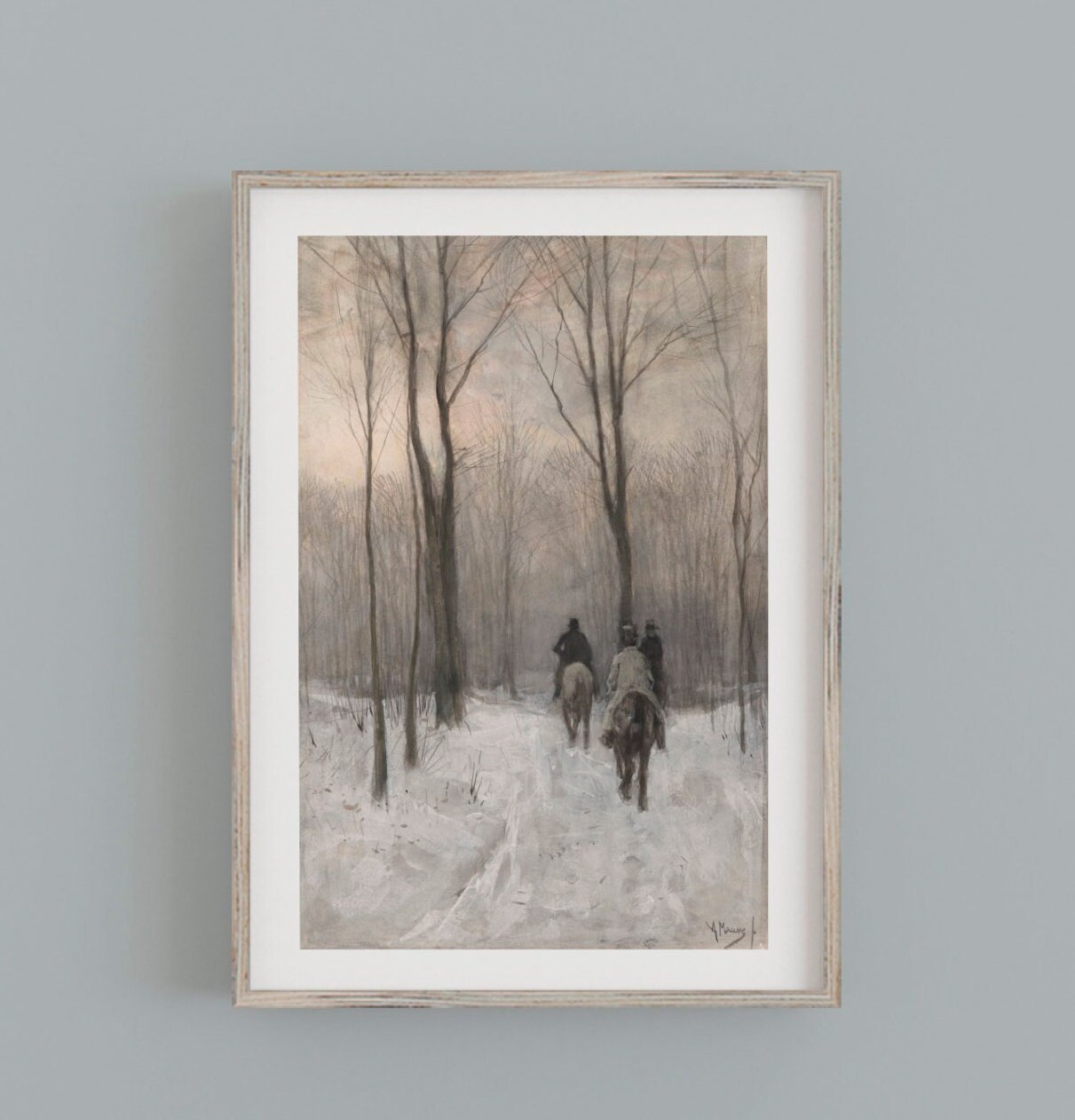 Vintage Winter Landscape Painting Vintage Winter Wall Art Etsy UK