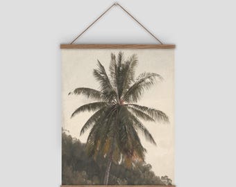 Tropical wall art, palm tree print, Palm tree wall hanging, tropical decor, coastal boho decor, beach house decor,