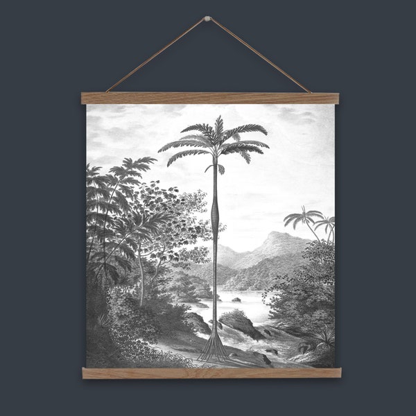 Jungle wall chart,  Palm tree wall chart, Vintage wall art, palm tree jungle illustration, tropical wall art, boho wall art, jungle tapestry