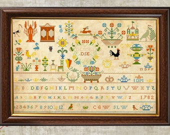 German vintage Cross stitch patterns book-3,antique digital embroidery