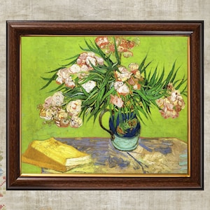 Cross Stitch Pattern Van Gogh Reproduction Oleanders and Books Painting Chart PDF Instant Download Vintage Antique Famous Popular Flower