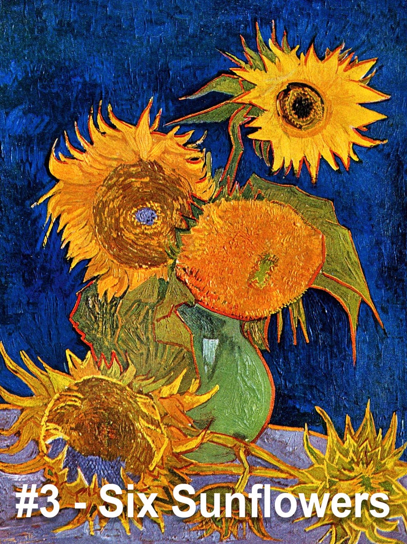 Cross Stitch Pattern Van Gogh Reproduction Six Sunflowers Etsy