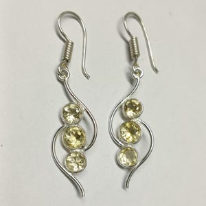 Designer Multistone 925 Sterling Silver Dangle And Drop earring With Rounded Faceted Natural Citrine Gemstone For Women And Girl Earring