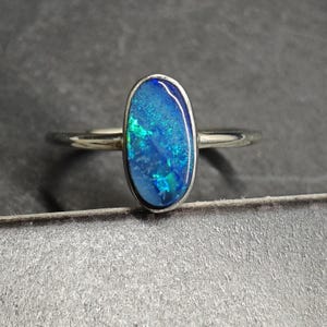 Ethiopian Opal Sterling Silver Ring: Statement Metalsmith Jewelry