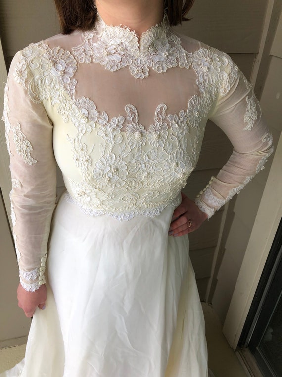 empire waist long sleeve wedding dress