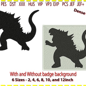 Godzilla Emblem Maschinenstickerei: Dense Stitch (Digitaler Download)