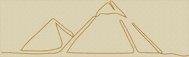 Pyramids Embroidery Egypt Pyramids Machine Embroidery Design: Line Art (4-12 Inch) (digital ...