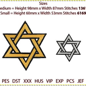 Star of David Entwined Embroidery Design, Motto Machine Embroidery, 2 colour