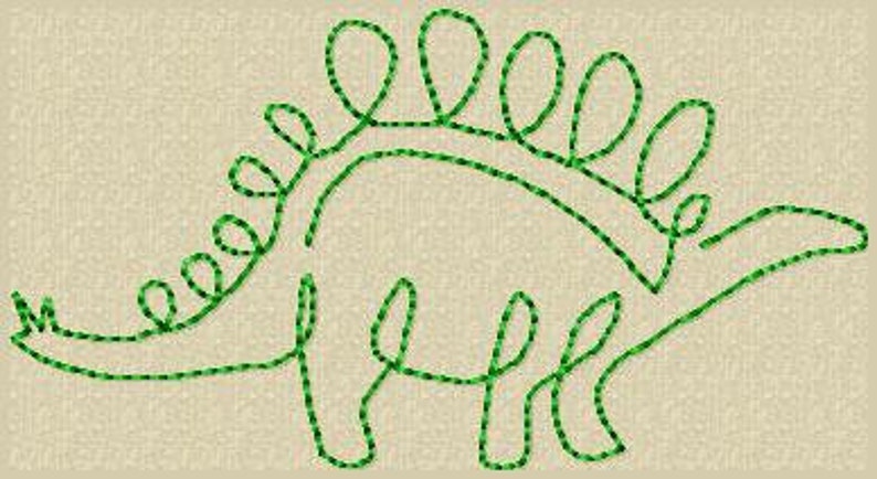 Pacchetto dinosauro x4 ciascuno in quattro dimensioni Disegno ricamo, Ricamo macchina, Line Art. Conteggio punti basso. 1 colore. immagine 5