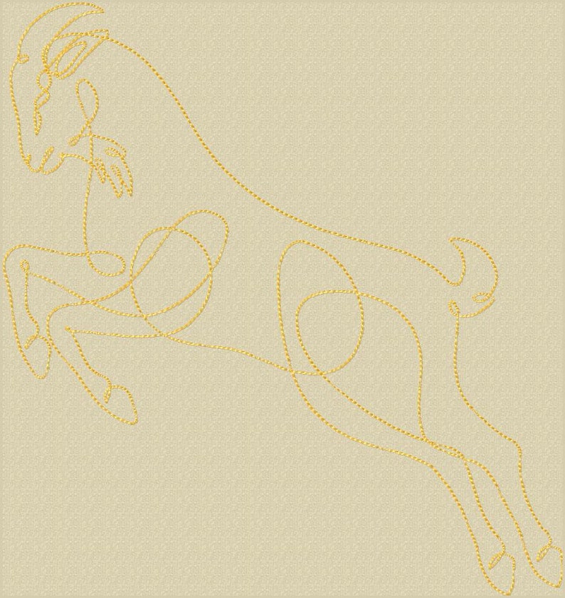 Goat Thread Goat Line Art Embroidery Design: Backstitch Style (digital Download) - Etsy