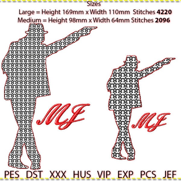 Michael Jackson Embroidery Machine Design Etsy