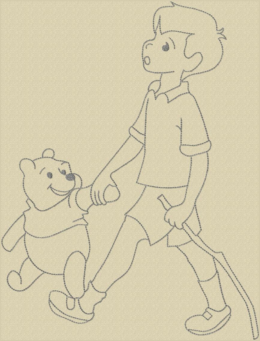 Pooh and Christopher Robin Embroidery Outline Bundle (digital Download ...